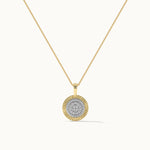 Sun Kissed Round Necklace, 14K Gold Vermeil, 1/3 ct Lab Grown Diamond-3