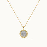 Sun Kissed Round Necklace, 14K Solid Gold, 1/3 ct Lab Grown Diamond-3