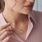 Sun Kissed Round Necklace, 14K Solid Gold, 1/3 ct Lab Grown Diamond-2
