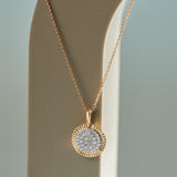 Sun Kissed Round Necklace, 14K Gold Vermeil, 1/3 ct Lab Grown Diamond-6