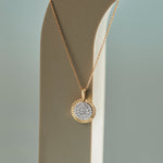 Sun Kissed Round Necklace, 14K Solid Gold, 1/3 ct Lab Grown Diamond-1