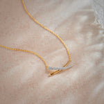 Criss Cross Necklace, 14K Gold Vermeil, 1/5 ct Lab Grown Diamond-1