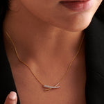 Criss Cross Necklace, 14K Gold Vermeil, 1/5 ct Lab Grown Diamond-4