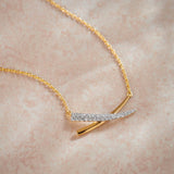 Criss Cross Necklace, 14K Gold Vermeil, 1/5 ct Lab Grown Diamond-6