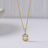 Octa Diamond Necklace, 14K Gold Vermeil, 1/4 ct Lab Grown Diamond-5