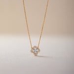 Elegant Clover Diamond Necklace, 14K Gold Vermeil, 3/8 ct Lab Grown Diamond-5