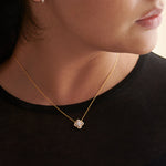 Elegant Clover Diamond Necklace, 14K Solid Gold, 3/8 ct Lab Grown Diamond-2