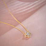 Elegant Clover Diamond Necklace, 14K Solid Gold, 3/8 ct Lab Grown Diamond-6