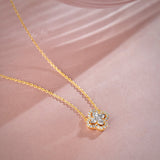 Elegant Clover Diamond Necklace, 14K Solid Gold, 3/8 ct Lab Grown Diamond-6
