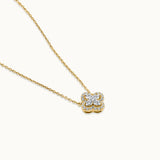 Elegant Clover Diamond Necklace, 14K Solid Gold, 3/8 ct Lab Grown Diamond-3