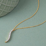 Sleek Diamond Necklace, 14K Gold Vermeil, 1/3 ct Lab Grown Diamond-5