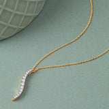 Sleek Diamond Necklace, 14K Gold Vermeil, 1/3 ct Lab Grown Diamond-5