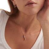Sleek Diamond Necklace, 14K Gold Vermeil, 1/3 ct Lab Grown Diamond-4