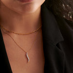 Sleek Diamond Necklace, 14K Gold Vermeil, 1/3 ct Lab Grown Diamond-2