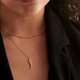 Sleek Diamond Necklace, 14K Gold Vermeil, 1/3 ct Lab Grown Diamond-2
