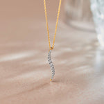 Sleek Diamond Necklace, 14K Gold Vermeil, 1/3 ct Lab Grown Diamond-6