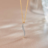 Sleek Diamond Necklace, 14K Gold Vermeil, 1/3 ct Lab Grown Diamond-6