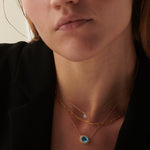 Natural Topaz Necklace, 14K Solid Gold, 1/10 ct Lab Grown Diamond-4