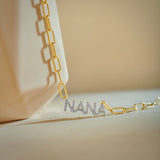 Nana Diamond Paperclip Necklace, 14K Solid Gold, 1/4 ct Lab Grown Diamond-5