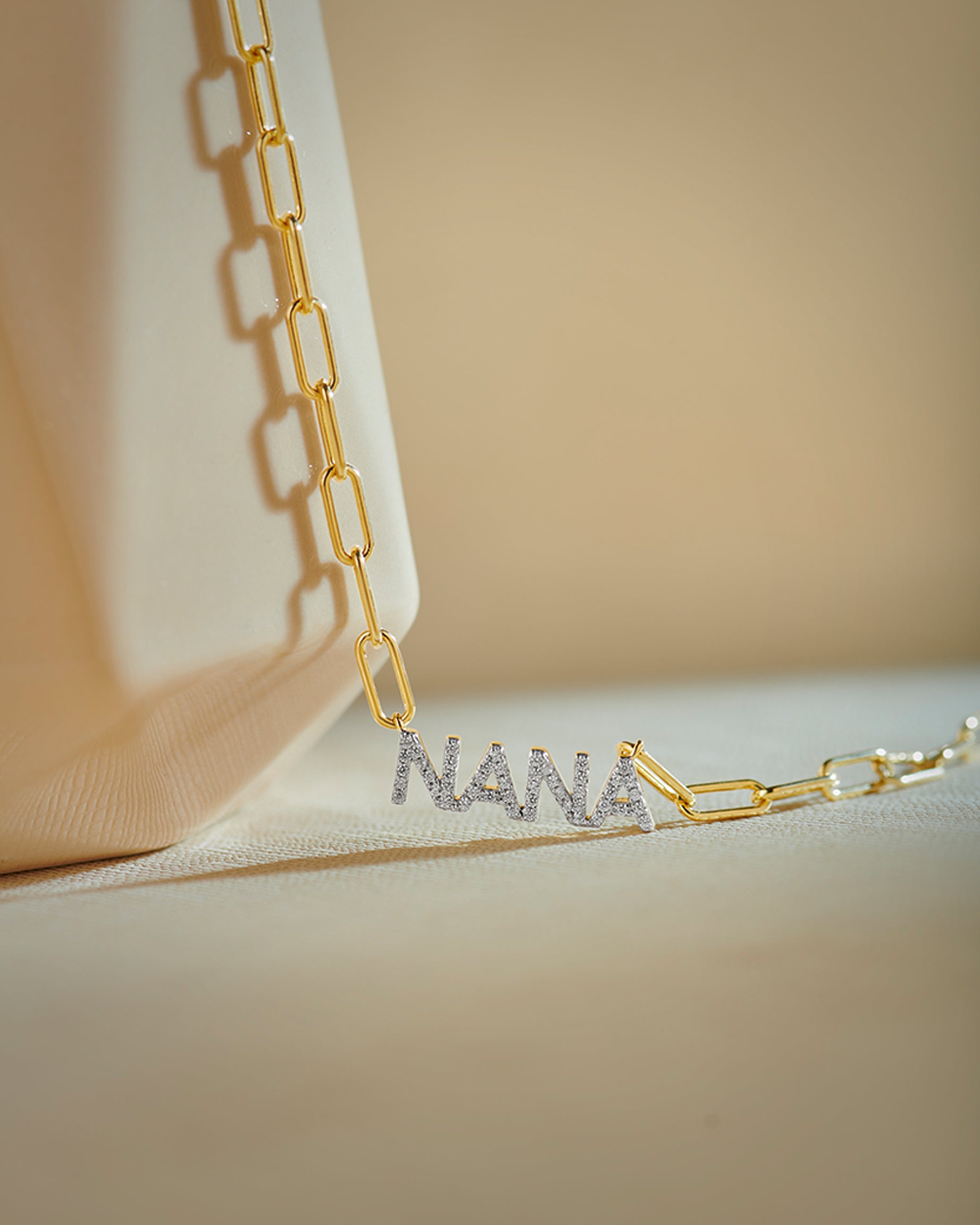 Nana Diamond Paperclip Necklace, 14K Solid Gold, 1/4 ct Lab Grown Diamond-5