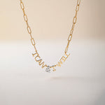 I Can & I Will Diamond Paperclip Necklace, 14K Gold Vermeil, 1/10 ct Lab Grown Diamond-1