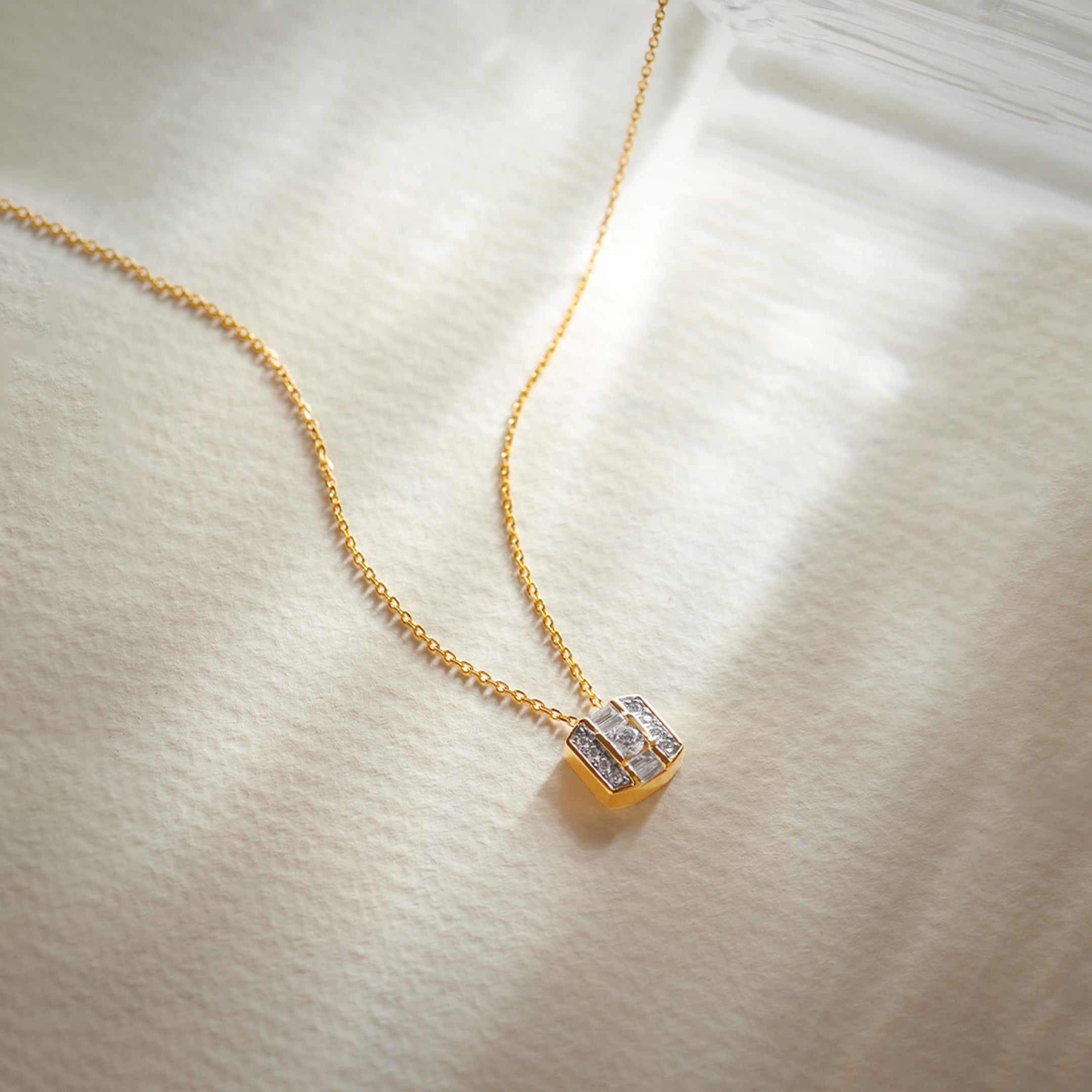 Elegant Octa Cluster Diamond Necklace, 14K Gold Vermeil, 1/3 ct Lab Grown Diamond-1