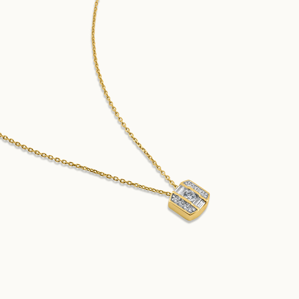 Elegant Octa Cluster Diamond Necklace, 14K Gold Vermeil, 1/3 ct Lab Grown Diamond-3