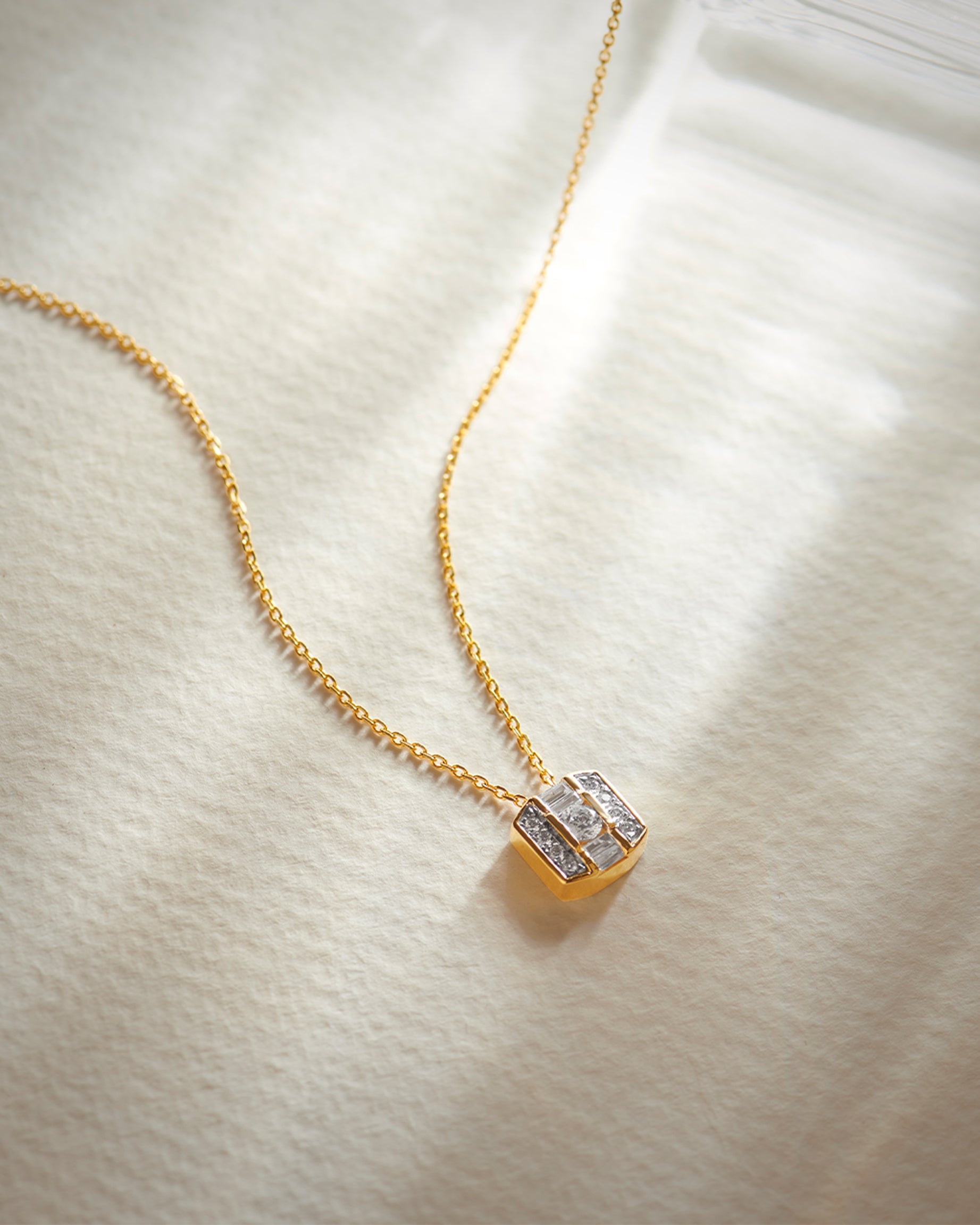 Elegant Octa Cluster Diamond Necklace, 14K Gold Vermeil, 1/3 ct Lab Grown Diamond-5