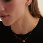 Minimal Square Necklace, 14K Solid Gold, 1/8 ct Lab Grown Diamond-2
