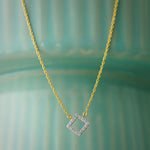 Minimal Square Necklace, 14K Gold Vermeil, 1/8 ct Lab Grown Diamond-5