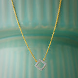 Minimal Square Necklace, 14K Gold Vermeil, 1/8 ct Lab Grown Diamond-5