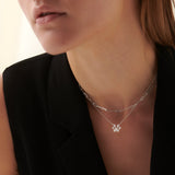 Paw Diamond Necklace, Sterling Silver, 1/4 ct Lab Grown Diamond-6