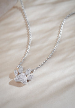 Paw Diamond Necklace, Sterling Silver, 1/4 ct Lab Grown Diamond-1