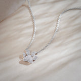 Paw Diamond Necklace, Sterling Silver, 1/4 ct Lab Grown Diamond-1