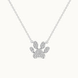 Paw Diamond Necklace, Sterling Silver, 1/4 ct Lab Grown Diamond-3
