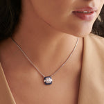 Deco Diamond Necklace, Sterling Silver, 3/8 ct Lab Grown Diamond-4