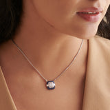 Deco Diamond Necklace, Sterling Silver, 3/8 ct Lab Grown Diamond-4