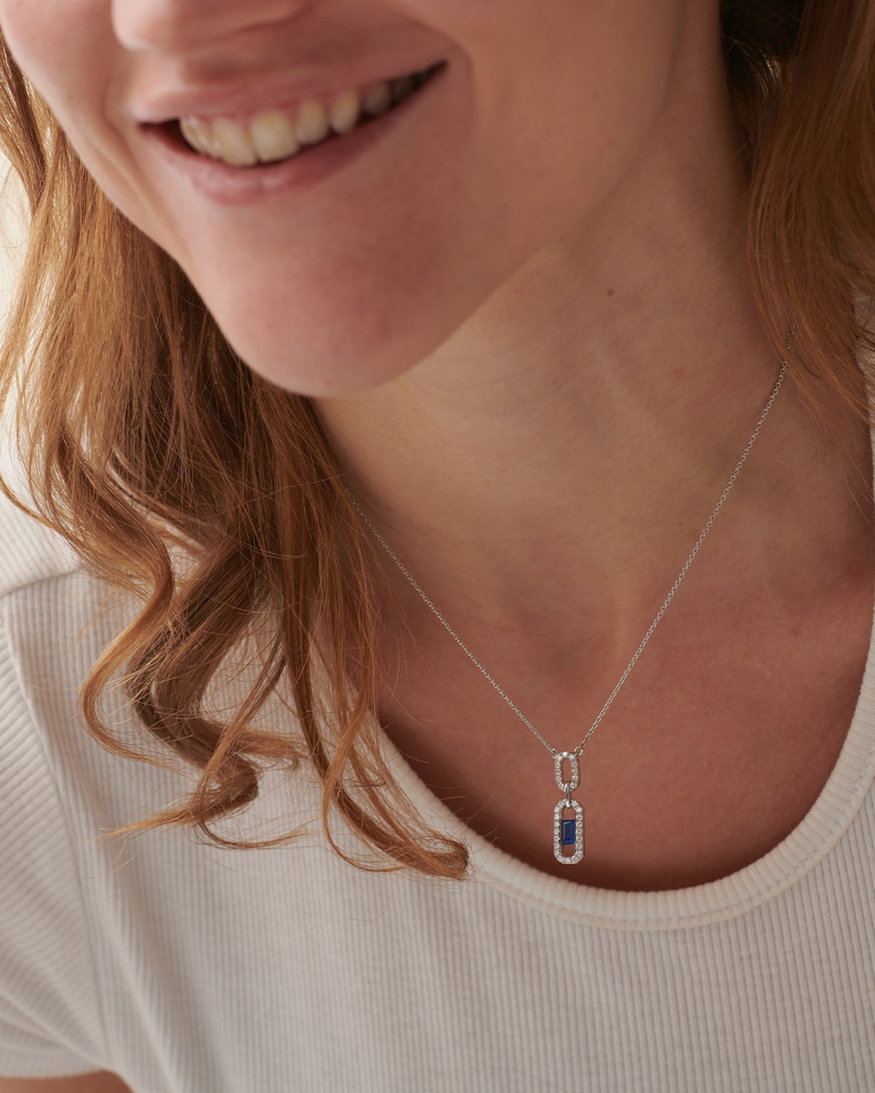 Paperclip Link Necklace, Sterling Silver, 1/3 ct Lab Grown Diamond-2
