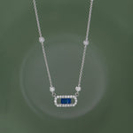 Station Paperclip Necklace, Sterling Silver, 3/8 ct Lab Grown Diamond-5