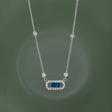 Station Paperclip Necklace, Sterling Silver, 3/8 ct Lab Grown Diamond-5