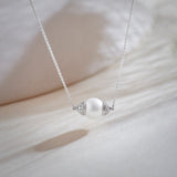Panaroma Diamond Pearl Necklace, Sterling Silver, 1/2 ct Lab Grown Diamond-6