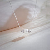 Panaroma Diamond Pearl Necklace, 14K Solid Gold, 1/2 ct Lab Grown Diamond-1