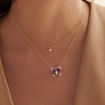 Enamel Butterfly Necklace, 14K Gold Vermeil, 1/4 ct Lab Grown Diamond-2