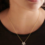 Floral Diamond Necklace, 14K Solid Gold, 1/3 ct Lab Grown Diamond-4