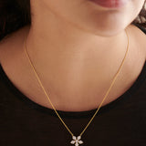 Floral Diamond Necklace, 14K Solid Gold, 1/3 ct Lab Grown Diamond-4