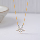 Floral Diamond Necklace, 14K Gold Vermeil, 1/3 ct Lab Grown Diamond-5