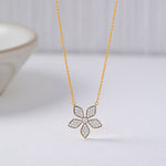 Floral Diamond Necklace, 14K Gold Vermeil, 1/3 ct Lab Grown Diamond-5