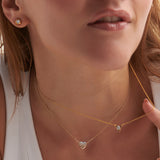 Bubbles Heart Necklace, 14K Solid Gold, 1/8 ct Lab Grown Diamond-2