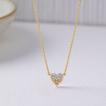 Bubbles Heart Necklace, 14K Solid Gold, 1/8 ct Lab Grown Diamond-5