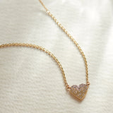 Bubbles Heart Necklace, 14K Solid Gold, 1/8 ct Lab Grown Diamond-6